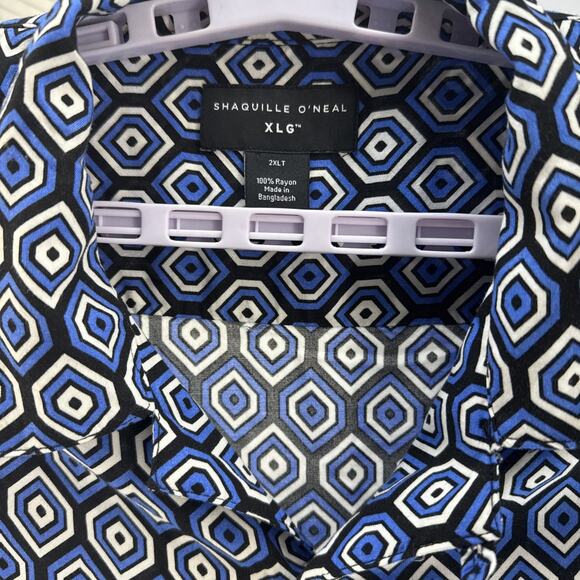 Shaquille O'Neal Geometric Print Men’s Button Down Shirt Size XL Classic Collar - Picture 1 of 7